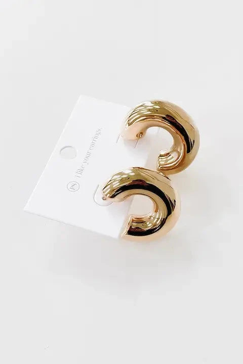 All Mine J-Hoop Earrings - Waterproof