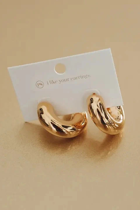 All Mine J-Hoop Earrings - Waterproof