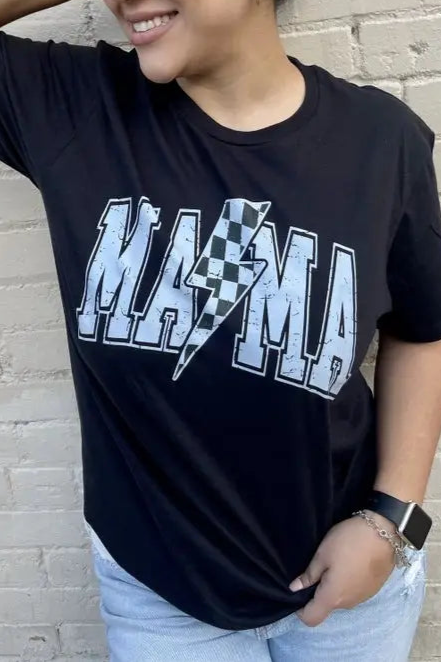 Mama Checkered Bolt T-Shirt