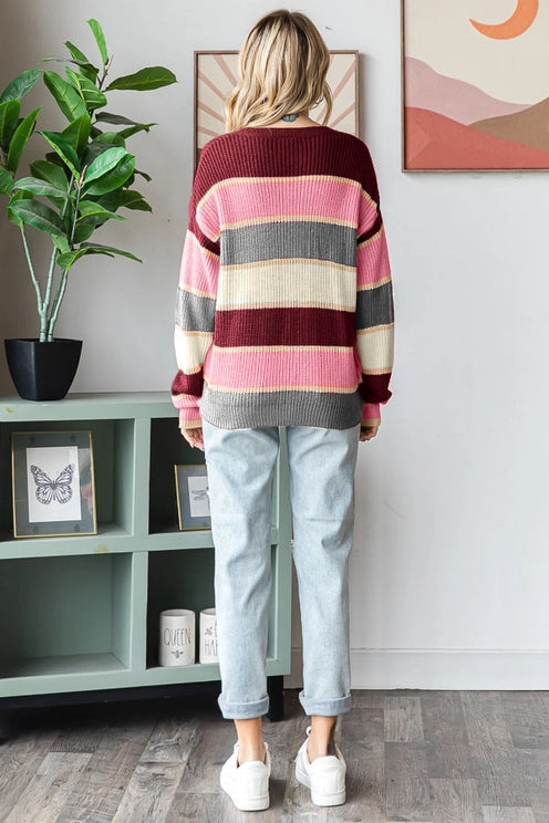 Candy Stripe Sweater Rustic Roots Boutique