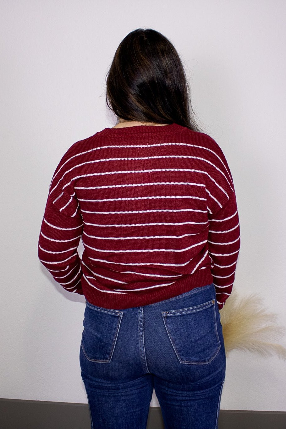 Cherry Stripe Knit Sweater