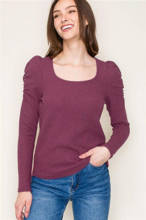 Kiley Puff Shoulder Long Sleeve