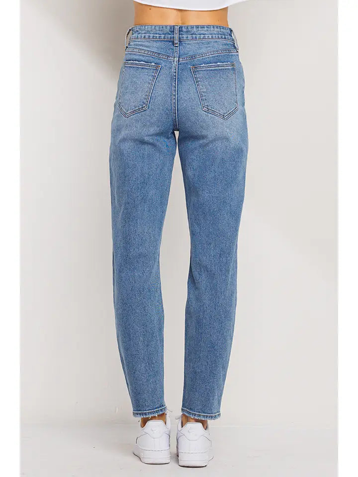 High Rise Tapered Mom Jeans