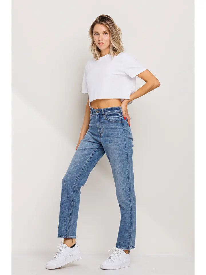 High Rise Tapered Mom Jeans