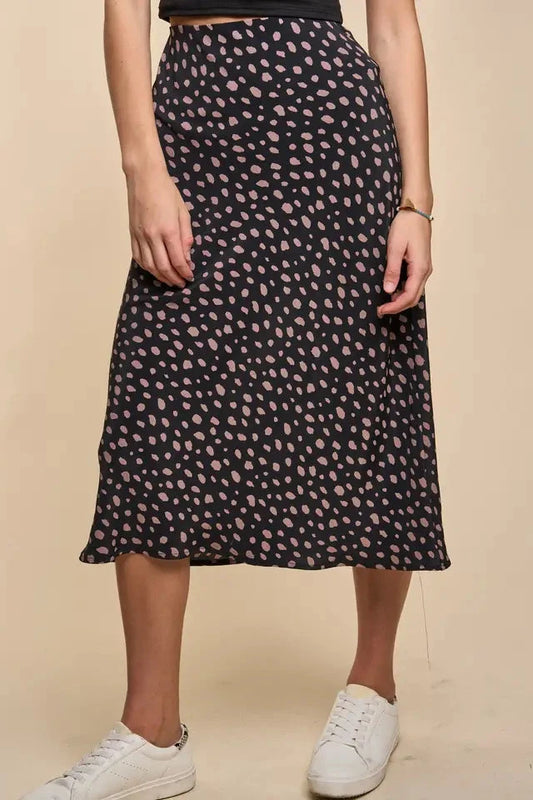 Dalmatian Print Midi Skirt