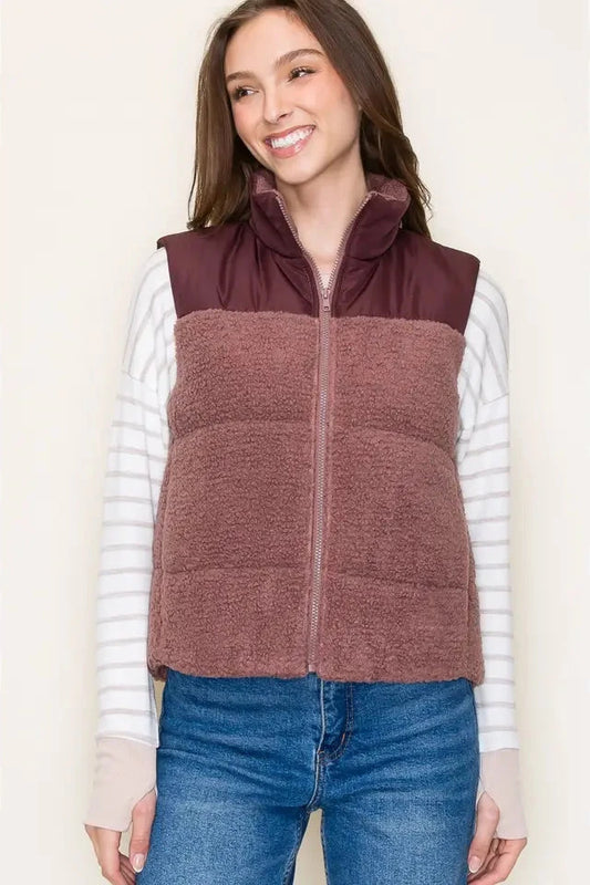 Polar Collar Zip Up Vest