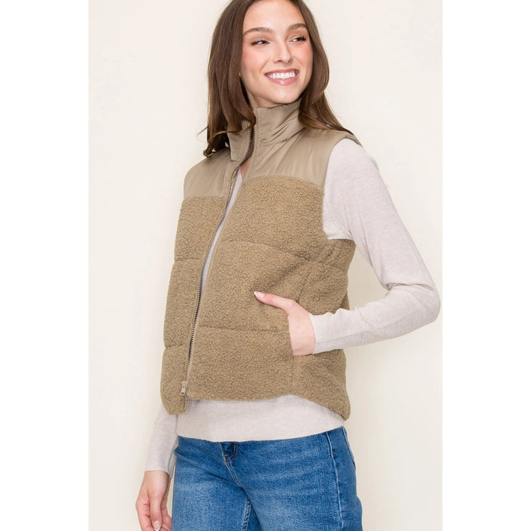 Polar Collar Zip Up Vest